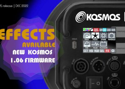 Lighting effects available on VELVET KOSMOS with new firmware V1.06